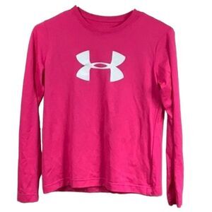 Under Armour Youth Girls YMD 10/12 UA Tech Big Logo T-Shirt Pink Loose HeatGear